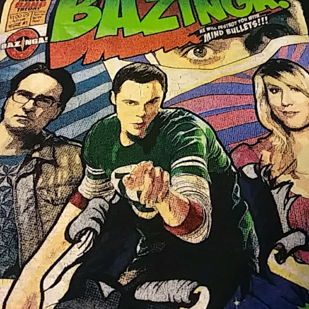 Black graphic T Shirt Big Bang Theory Logo top popular Ripple Junction sz S